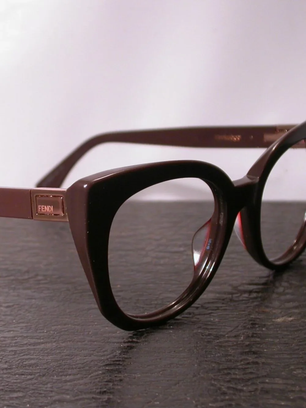 Fendi Peekaboo Brown and Gold Designer Eyeglasses Made in Italy